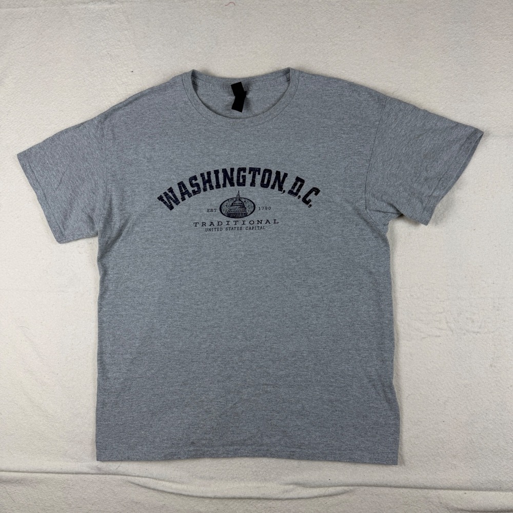 Gildan Washington DC Traditional United States Capital Graphic Tee Gray Large